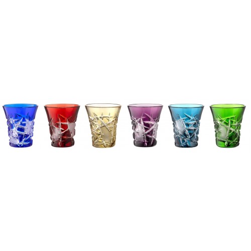 Krištáľový set pohárik Mars, farba mix farieb, objem 45 ml