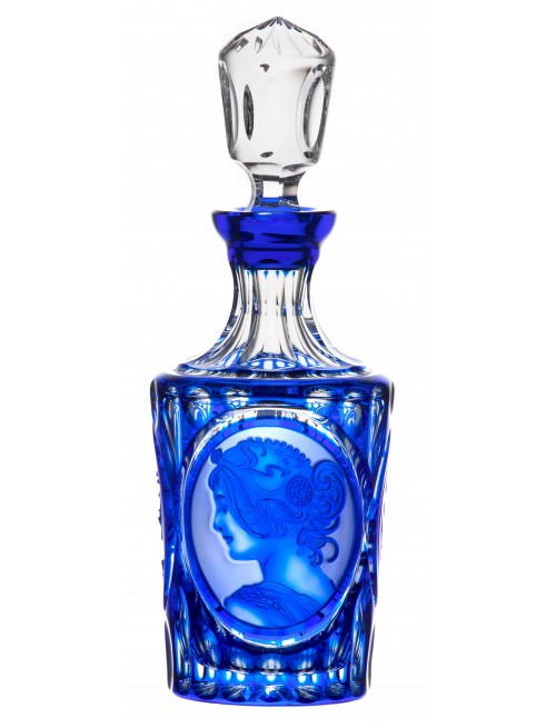 Krištáľová fľaša Mucha, farba modrá, objem 600 ml